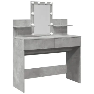Produktbild von Schminktisch mit LED-Beleuchtung Betongrau 100x40x130 cm