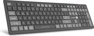 Obrázek produktu pro CONNECT IT MultiDevice bezdrátová klávesnice,tichá,nízk. profil, Quatro SmartSwitch 4 zařízení, CZ + SK layout, ŠEDÁ