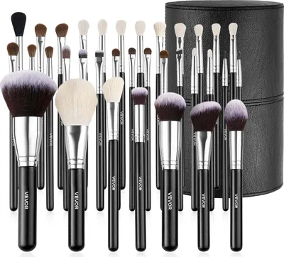 Immagine prodotto di Set di pennelli da trucco VEVOR, 34 pezzi, set di pennelli da trucco professionali per fondotinta, ombretto, correttore, fard, con setole morbide, manico ergonomico in legno, custodia da viaggio