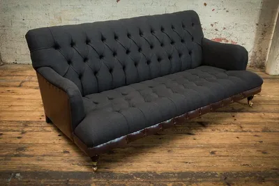 Zdjęcie produktu dla Sofa Chesterfield Czarna Sofa Tapicerka 3-osobowa Zestaw wypoczynkowy Sofy Nowe