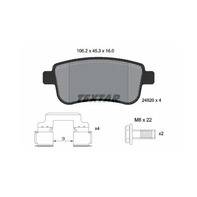 Produktbild von Textar Bremsbeläge hinten für Renault Fluence Megane Scenic III + CC Coupe + dCi