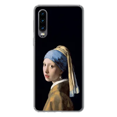 Produktbild von MuchoWow® Handyhülle Schutzhülle Hülle für Huawei P30 Mädchen mit Perlenohrring - Vermeer - Kunst Silikon Softcase Handy Hülle - Kartenbesitzer