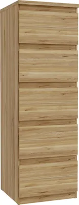 Obrázek produktu pro Nábytek24 Vysoká komoda Edmor Emok311-D108 S 5 zásuvkami dub Mauvella