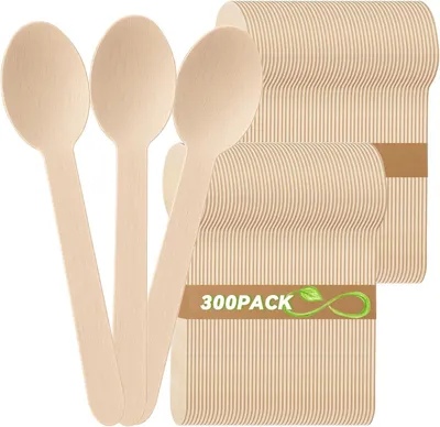 Obrázek produktu pro 300 kusů jednorázových dřevěných lžiček pro večírky a catering