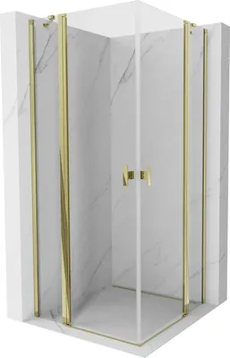 Obrázok produktu pre Mexen Mist Duo Duschkabine schwenkbar 80 x 80 cm, transparentná, zlatá - 8A4-080-080-50-00