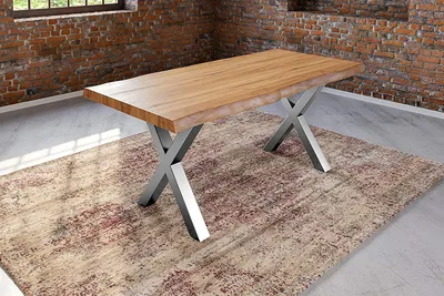 Produktbild von Esstisch Baumkante massiv Akazie natur 280 x 100 silber Xerez