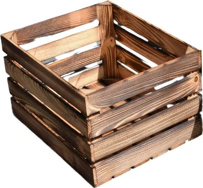 Immagine prodotto di TIMBERMIK 1 Cassa in Legno Fiammata 50x30x40 Scatola Grande Vuota Cesta Regalo Cassetta Vino Decorativa Rustica Cassapanca Frutta Naturale