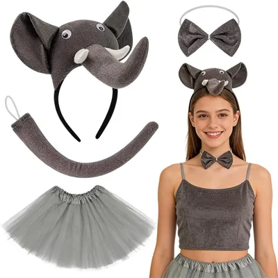 Produktbild von Elefantenkostüm Set, grau, für Cosplay