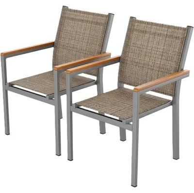 Produktbild von 2er-Set Gartenstühle CL03002-1, Belastbarkeit 150 kg, strohbraun