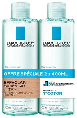 Immagine prodotto di Set di acqua micellare detergente Effaclar (acqua micellare purificante) 2 x 400 ml