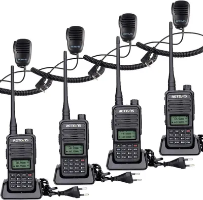 Image de Retevis RT85 Radio d'urgence, talkie-walkie bi-bande à longue portée, 1400mAh talkie-walkie professionnel avec microphone pour la sécurité, fabrication