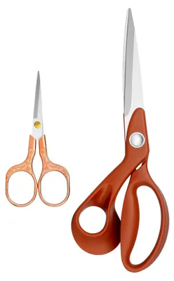 Produktbild von Klassische Stoffschere, 25,4 cm, robuste Schneiderschere und 12,7 cm Bastelschere, 2 Stück