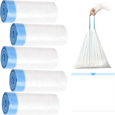 Immagine prodotto di Sacchetti per lettiera per gatti, confezione da 100 pezzi, dimensioni 58 x 35 cm, con coulisse, resistenti ai graffi, adatti per lettiere per gatti
