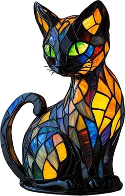 Produktbild von Mosaik-Katzenlampe, Katzendekoration, USB-Anschlusskabel, geeignet als Geschenk für Katzenliebhaber