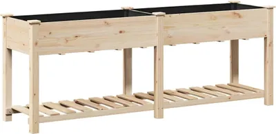Obrázok produktu pre vidaXL Záhradný kvetináč béžový 203 x 53 x 76,5 cm Masívne smrekové drevo