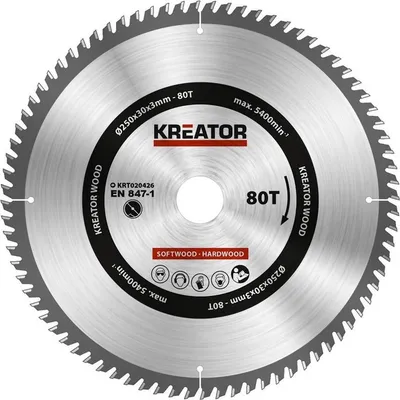Image de kreator Lame de scie pour bois 250X30X3MM 80T KRT020426