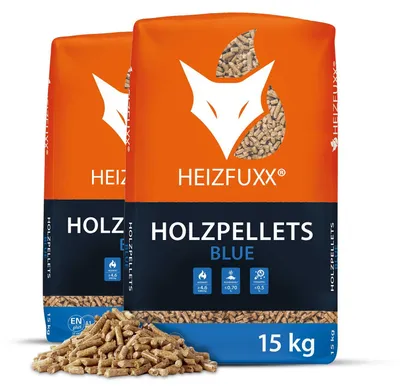 Produktbild von Heizfuxx Blue ENplus A1 Holzpellets Weichholz 15kg x 2 Sack 30kg