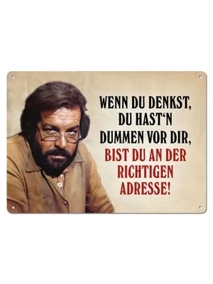 Produktbild von Bud Spencer, Wenn Du denkst, Blechpostkarte 10,5 x 14,8 cm, 302/B010