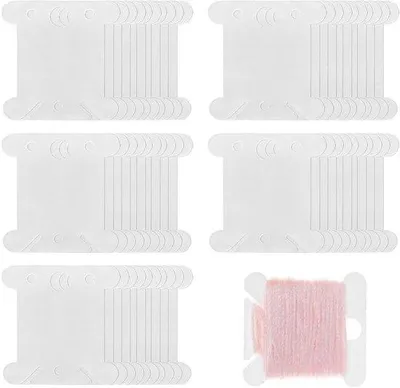 Produktbild von 100er Weißer Kunststoff Kreuzstich-Nähset Set - Nähgarn Set für Aufbewahrungskasten - Kreuzstich-Nähset für Handarbeiten