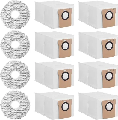 Produktbild von INF Ersatzzubehör-Set für Xiaomi X20+/Dreame X40 Ultra Roboterstaubsauger, 8 Staubbeutel, 4 Nasswischpads