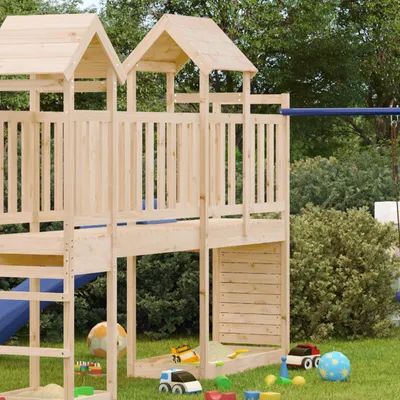 Produktbild von vidaXL Spielturm Braun 53 x 110,5 x 214 cm Massives Kiefernholz
