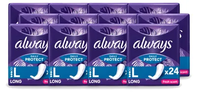 Produktbild von 12 x Always Inlegkruisjes Long Fresh Scent - Vorteilspackung - 12 Stücke