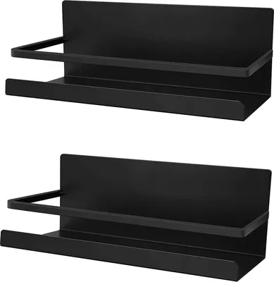 Produktbild von Kühlschrankorganizer - 2-teiliges magnetisches Gewürzregal, platzsparend für die Küche, schwarz.