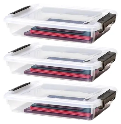 Produktbild von Aufbewahrungsbox für Aktenordner mit Deckel, transparenter Halter für Zuhause, Büro, Schule und mehr