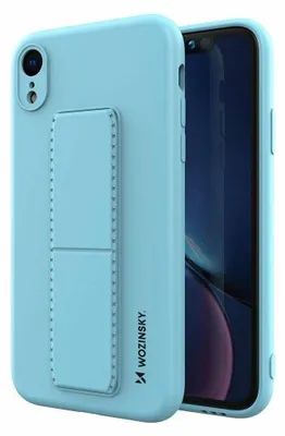Productafbeelding van cofi1453® Bumperhoes met standaard, opklapbaar, voor iPhone 11 Pro, siliconen harde case, accessoire, tas, bescherming met geïntegreerde magneet, hemelsblauw