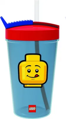 Zdjęcie produktu dla LEGO 40440001 Kubek do picia LEGO ze słomką ICONIC, 0,5 l