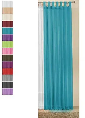 Transparenter Voile-Vorhang, 175x140 cm, Braun, einfarbig