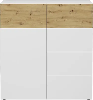 Zdjęcie produktu dla Belm 1 1-drzwiowy kredens z 5 szufladami - szer. 109 x wys. 115 cm