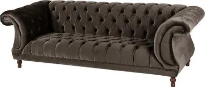Produktbild von Max Winzer Sofa 3-Sitzer Ivette - Samtvelours braun - Maße: 253 x 100 x 80 cm