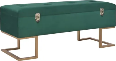 Obrázok produktu pre vidaXL Lavica s úložným priestorom 105 cm zelený zamat - Lavica - Lavice - Lavice do predsiene - Lavice do predsiene
