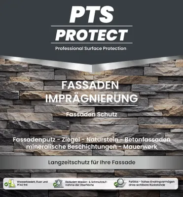 Produktbild von PTS Protect Fassadenimprägnierung – 1L wasserbasierter Schutz für Fassaden, hydrophob und Schmutzabweisend