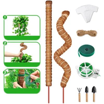 Produktbild von 2 Stück Moosstab Monstera, Biegsame Monstera Rankhilfe für Pflanzen, für Garten Kletterpflanzen Zimmerpflanzen