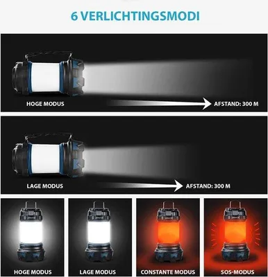 Obrázek produktu pro LED kempingová lampa – multifunkční – dobíjecí, voděodolné LED osvětlení se 6 režimy
