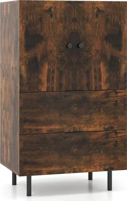 Produktbild von Sideboard mit Metallbeinen, Schubladen und Türen, 60 x 41,5 x 102 cm