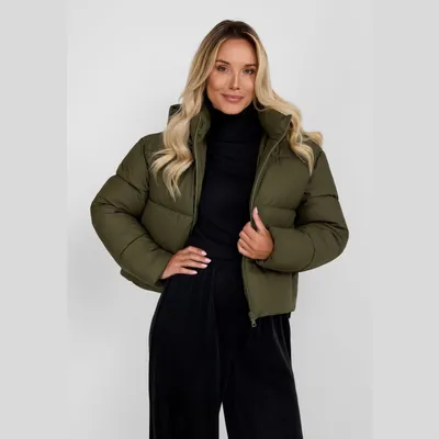 Produktbild von Minoti Steppjacke wattiert Kapuze Khaki Gr. Medium für Mädchen