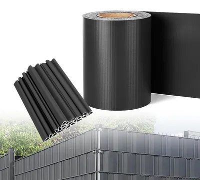 Produktbild von Sichtschutzstreifen Sichtschutzfolie Zaunsichtschutz - 19 cm - Anthrazit - 260 m - PVC - Mit 120 Clips