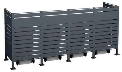 Obrázok produktu pre Westmann kovová skriňa na odpadky Planum 4x240 L antracitová 330x90x150 cm
