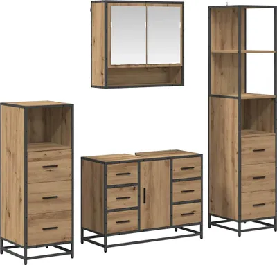 Produktbild von vidaXL Badezimmermöbel-Set 4 Stk. Artisan-Eiche 80 x 33 x 60 cm