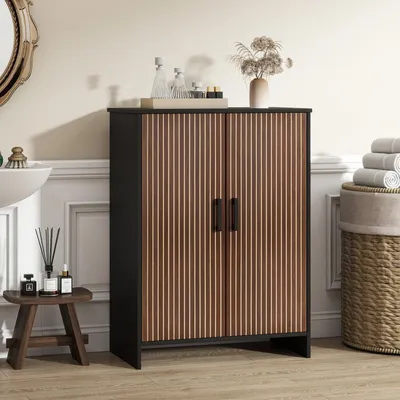 Image de Armoire de salle de bain avec étagères réglables et portes magnétiques
