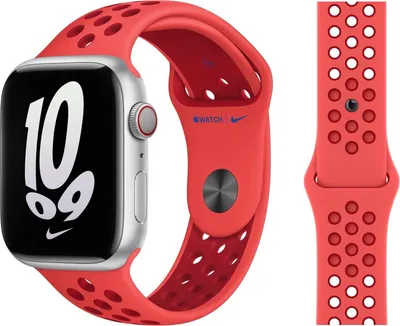 Produktbild von Original Apple Nike Sport Armband S/M 38/40/41mm MPGW3ZM/A Bright Crimson/Gym Red