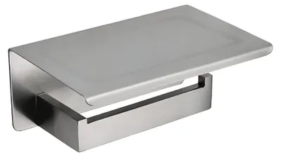 Image de Porte-papier toilette mural salle de bain étagère argent brossé acier suspension