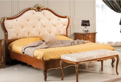 Produktbild von Bett Möbel Doppelbett Naturholz Schlafzimmer Möbel Design Betten Möbel Italien