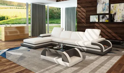 Obrázek produktu pro Ledersofa Couch Wohnlandschaft L-Form Design Modern Sofa Ecksofa Sofas Couchen