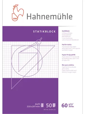 Image de Hahnemühle Statikblock 10644122 A6 60g 50Blatt ws