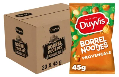 Immagine prodotto di Duyvis Provencale Snacks 20 x 45g – Stuzzichini croccanti e speziati, 900g