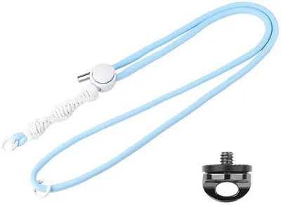 Image de Lanière pour caméra de sport avec mousqueton, bleu clair, pour caméra d'action